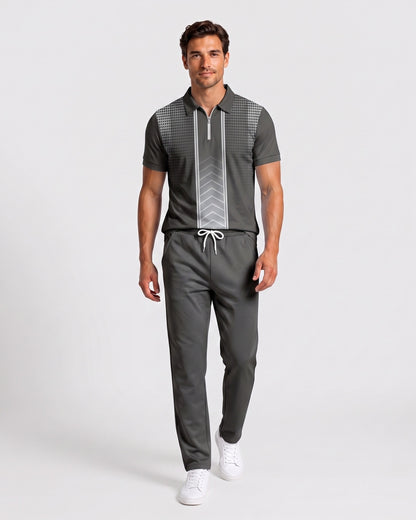 KZZ Men's Two-Piece Casual Sportswear Set