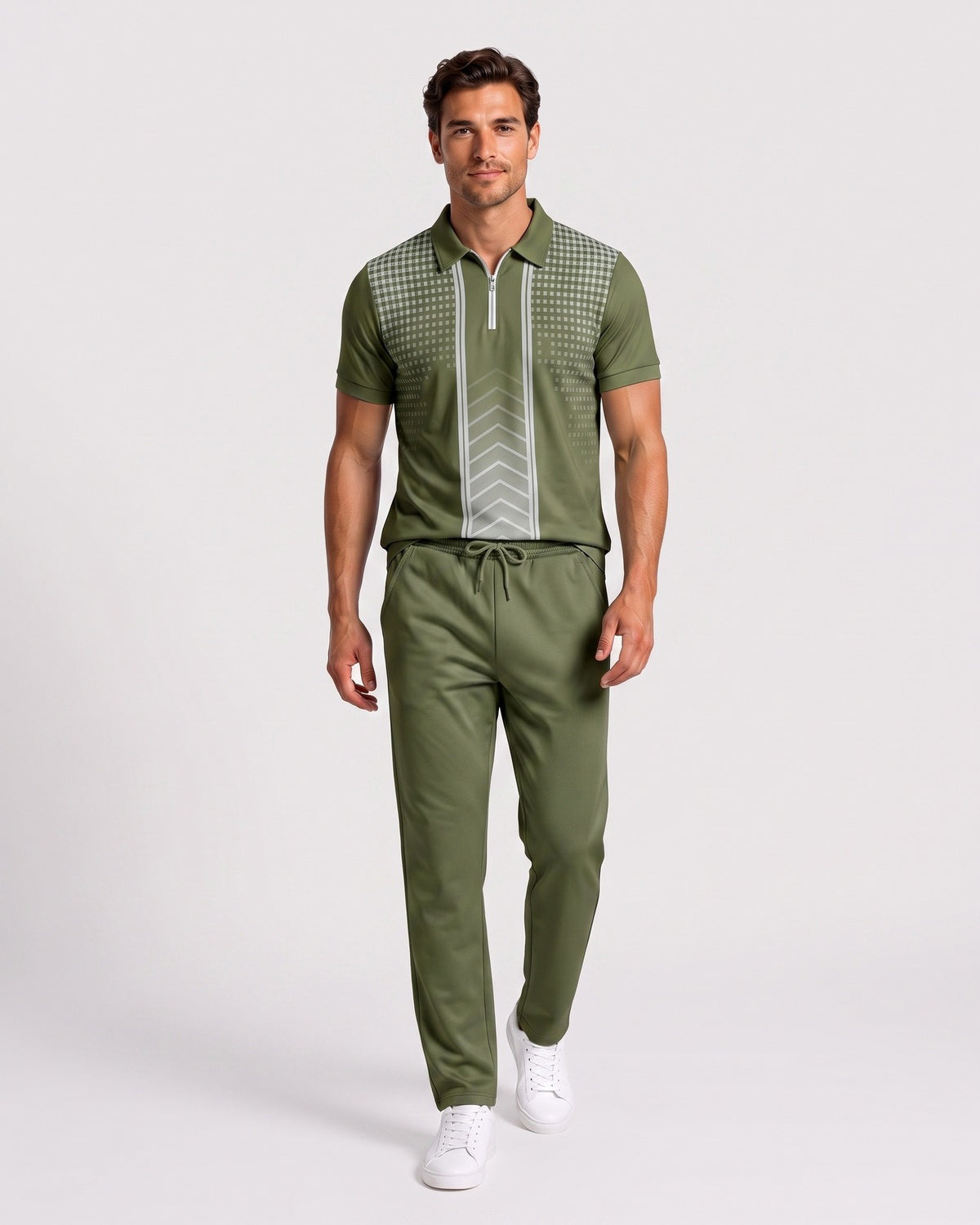 KZZ Men's Two-Piece Casual Sportswear Set