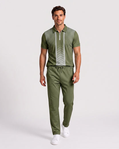 KZZ Men's Two-Piece Casual Sportswear Set