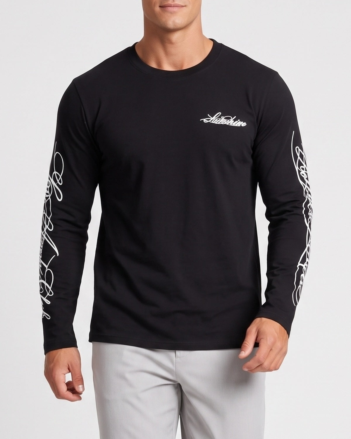 KZZ unisex, soft, multi-color, letter-print long-sleeved T-shirt