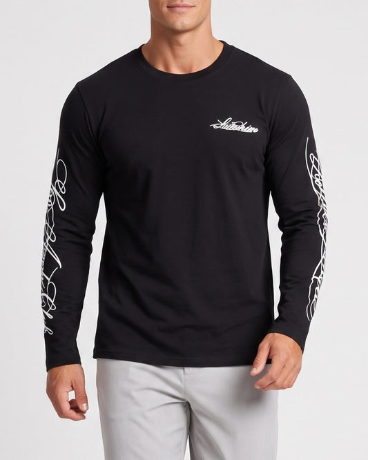 KZZ unisex, soft, multi-color, letter-print long-sleeved T-shirt