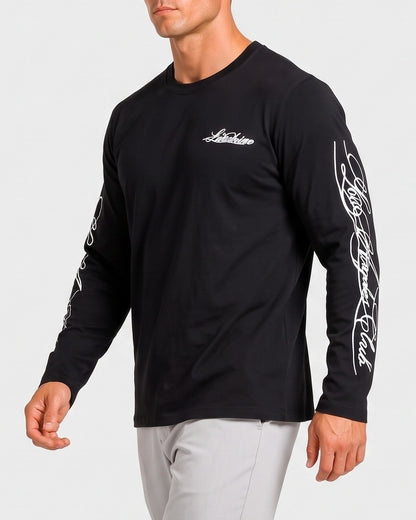 KZZ unisex, soft, multi-color, letter-print long-sleeved T-shirt