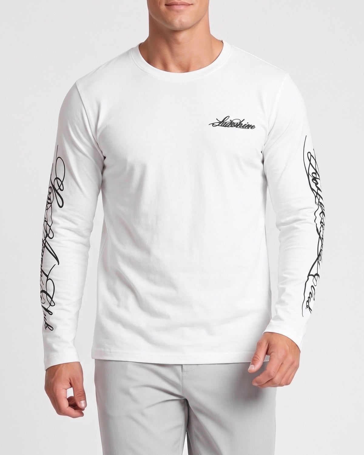 KZZ unisex, soft, multi-color, letter-print long-sleeved T-shirt
