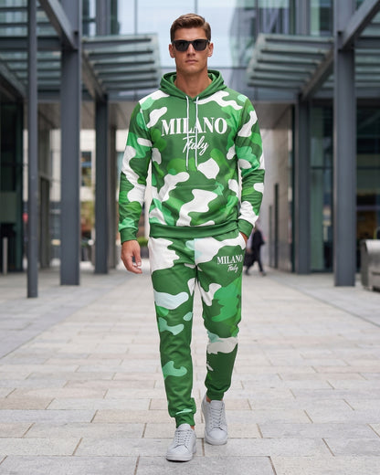 KZZ Men's Plus Size Camouflage Sports Suit