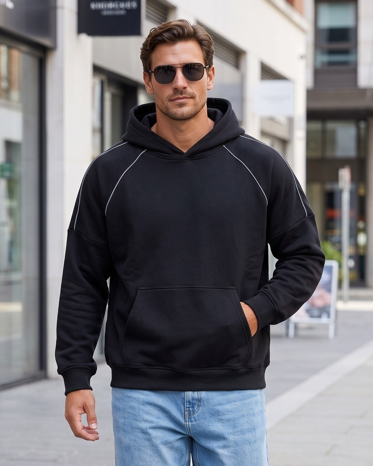 KZZ Men's Casual Outdoor Urban Street Hooded Pullover