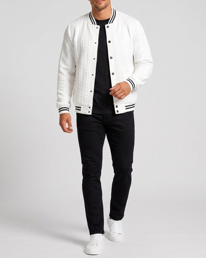 KZZ  Men's Fashion Striped Baseball Jacket