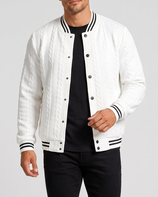 KZZ  Men's Fashion Striped Baseball Jacket