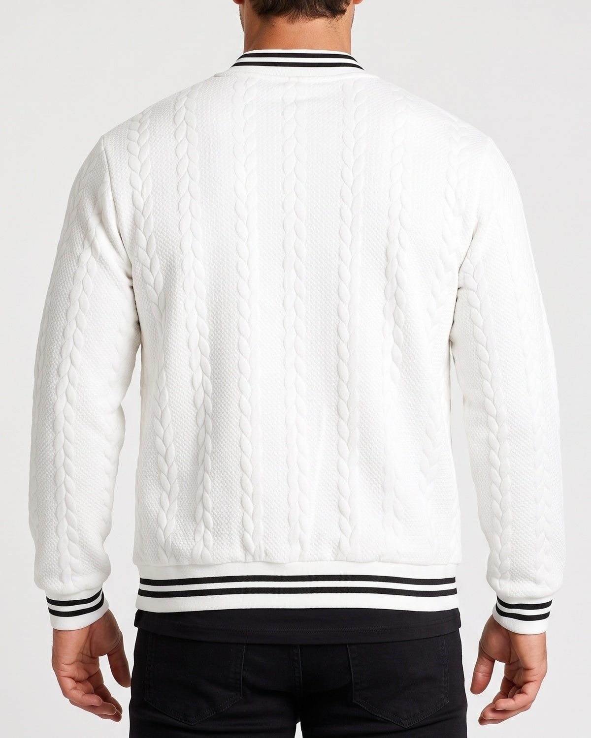 KZZ  Men's Fashion Striped Baseball Jacket