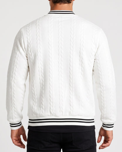 KZZ  Men's Fashion Striped Baseball Jacket