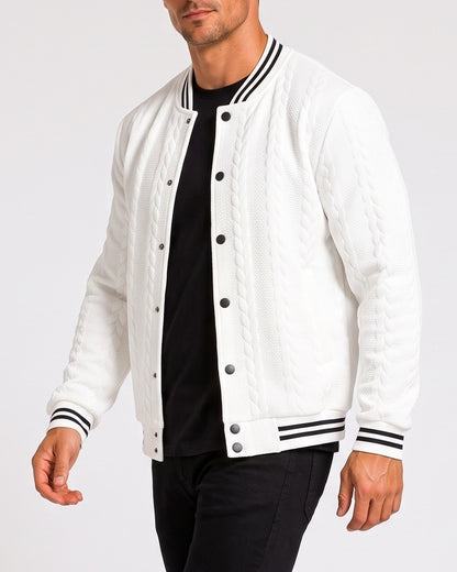 KZZ  Men's Fashion Striped Baseball Jacket