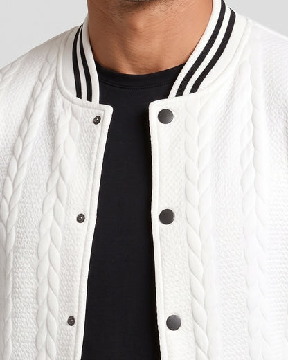 KZZ  Men's Fashion Striped Baseball Jacket