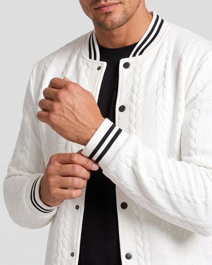 KZZ  Men's Fashion Striped Baseball Jacket