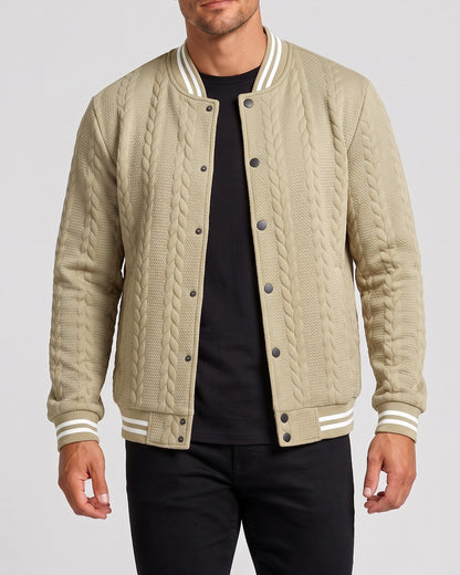 KZZ  Men's Fashion Striped Baseball Jacket