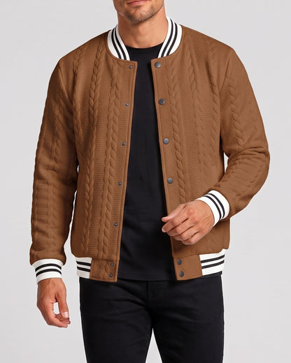 KZZ  Men's Fashion Striped Baseball Jacket