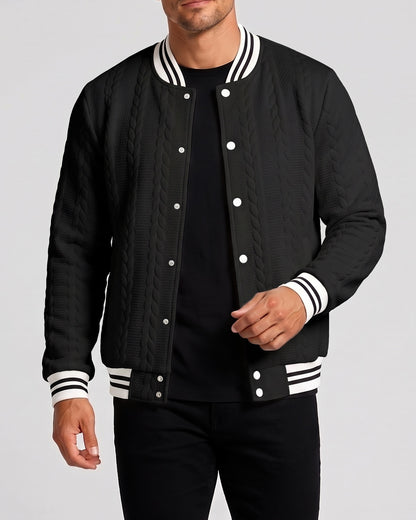 KZZ  Men's Fashion Striped Baseball Jacket