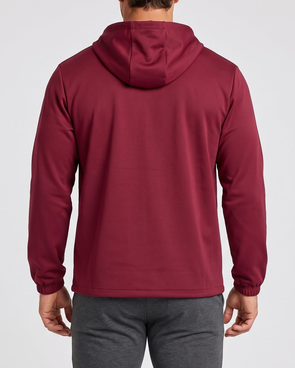 KZZ Men's solid color pullover hooded jacket