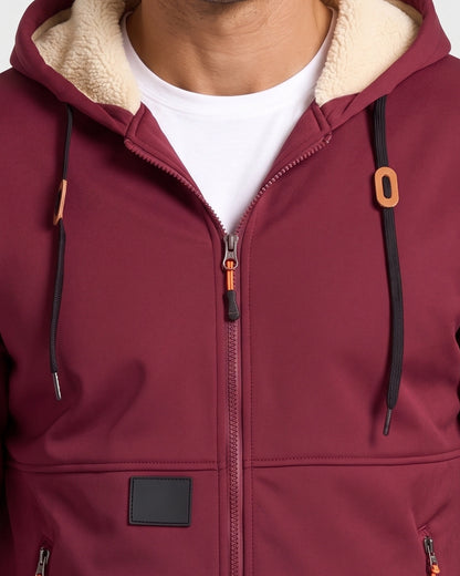 KZZ Men's solid color pullover hooded jacket
