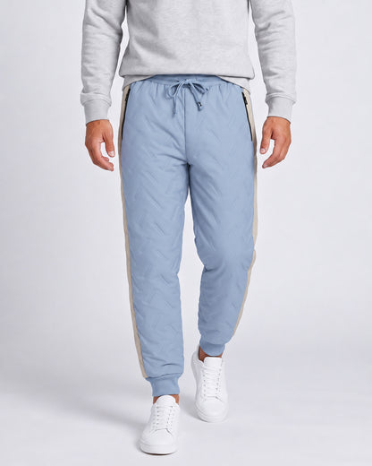 KZZ Men's color-blocked fleece thermal trousers