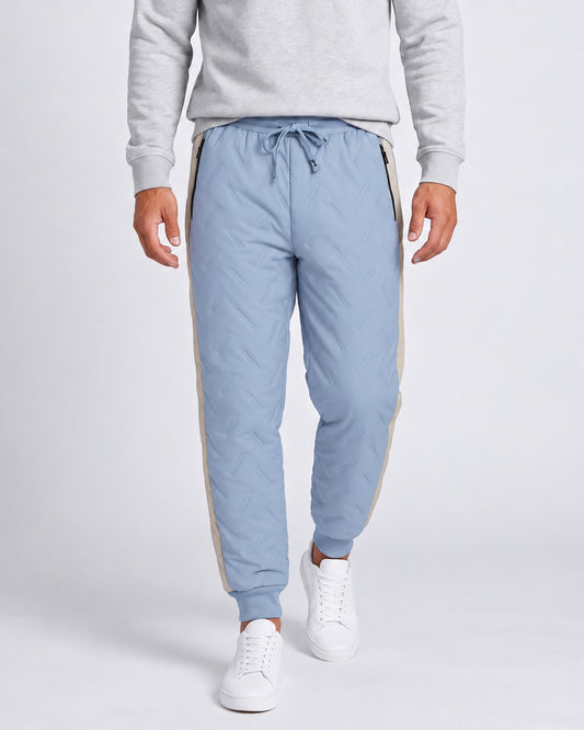 KZZ Men's color-blocked fleece thermal trousers