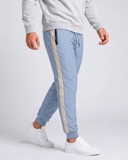 KZZ Men's color-blocked fleece thermal trousers
