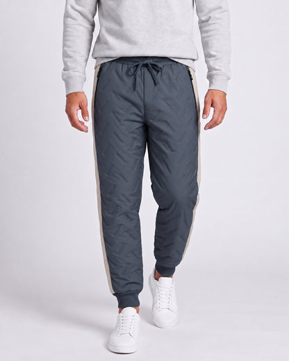 KZZ Men's color-blocked fleece thermal trousers