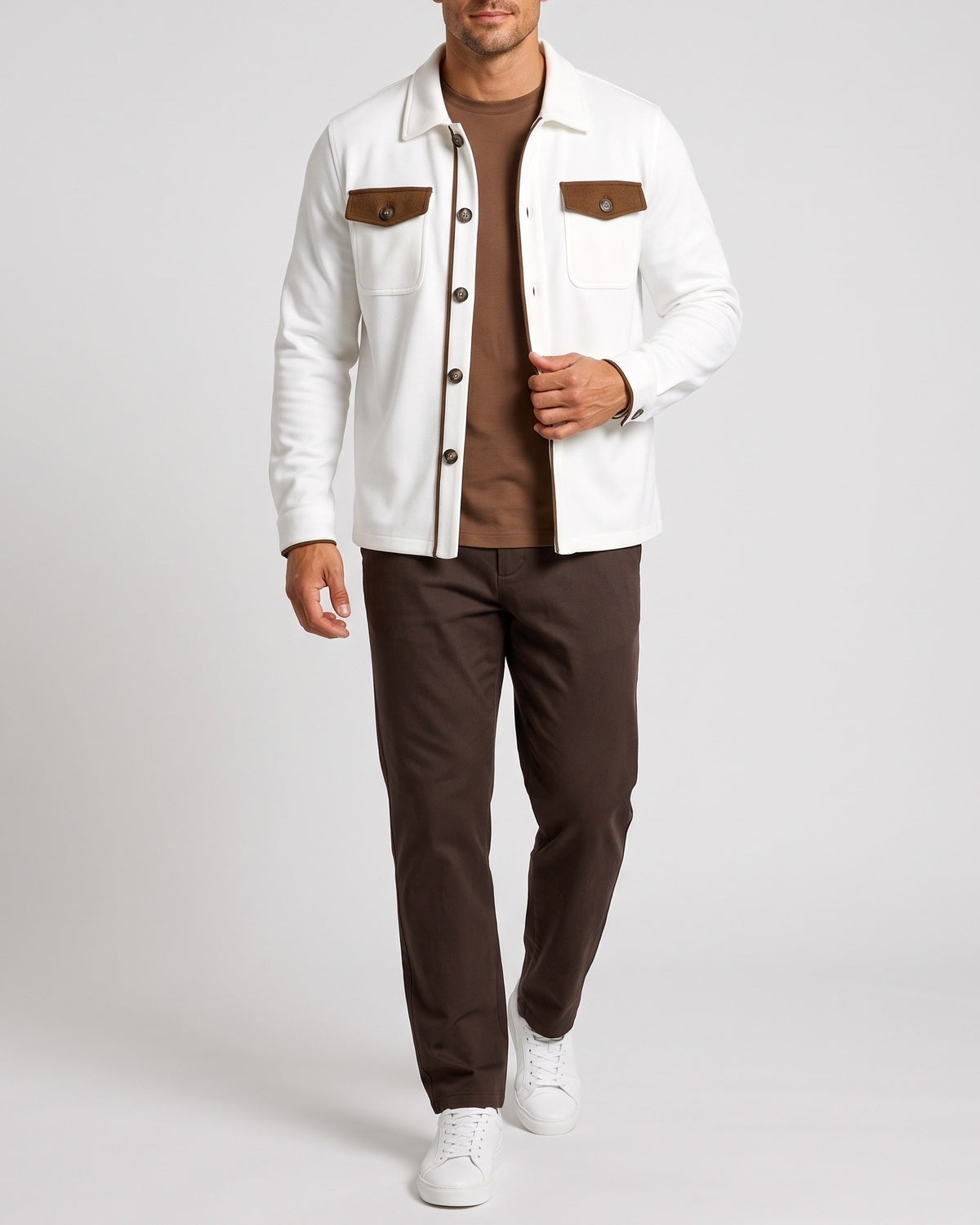 KZZ Men's color-blocked button jacket