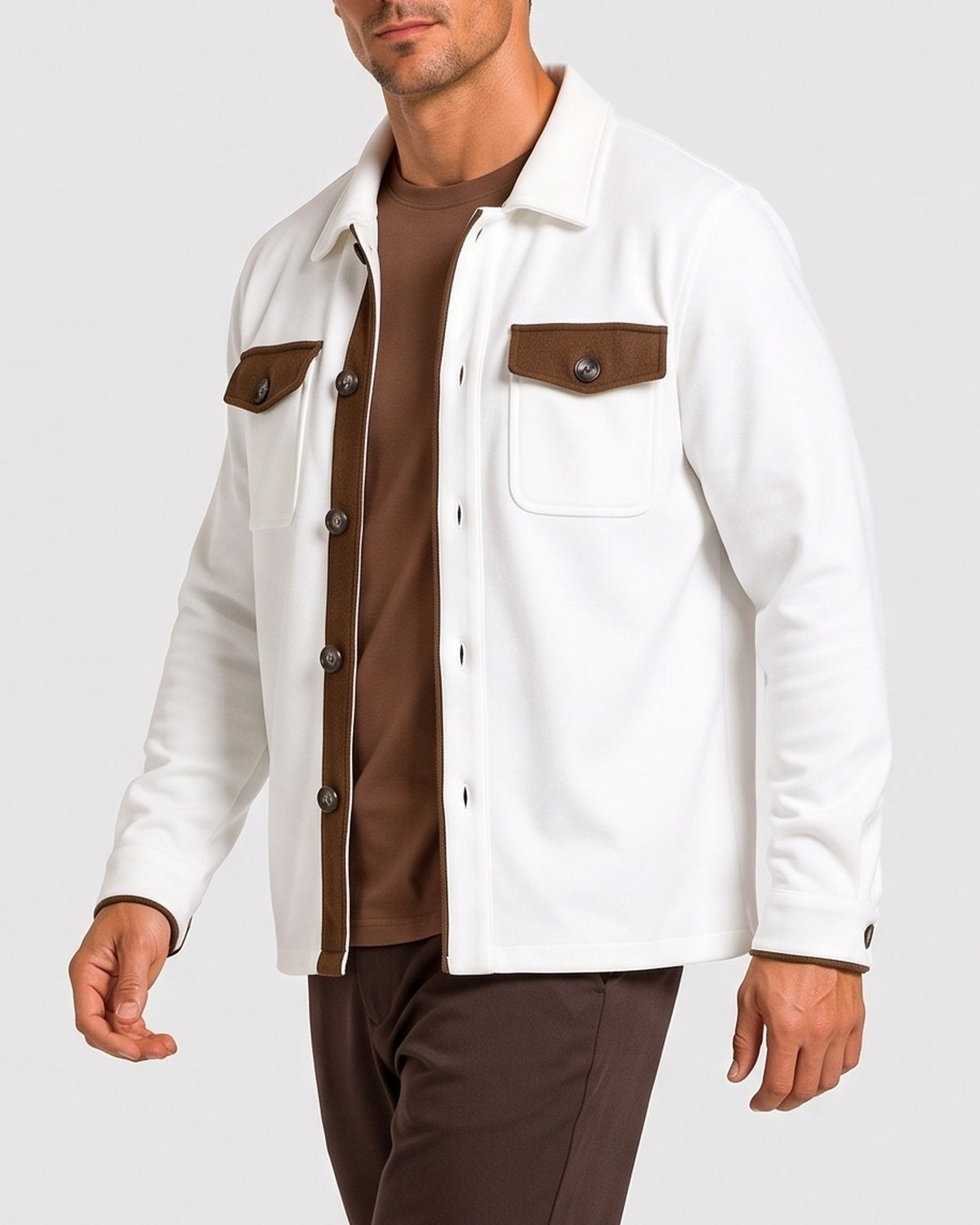 KZZ Men's color-blocked button jacket