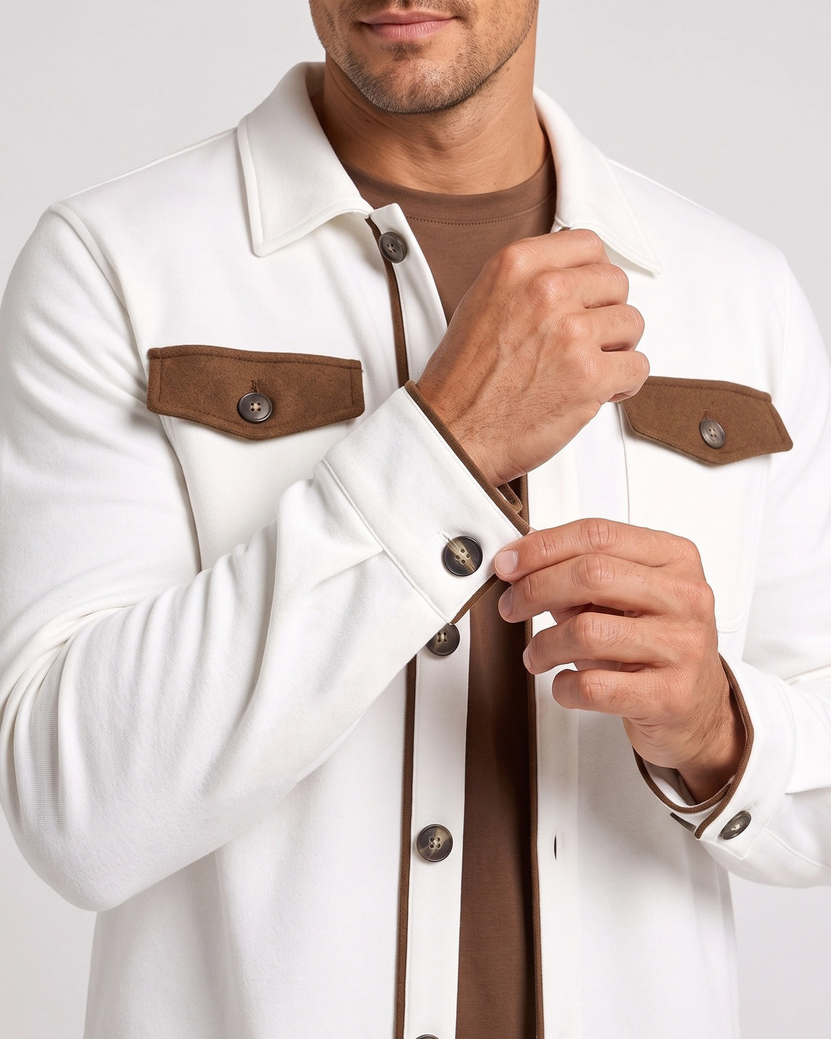 KZZ Men's color-blocked button jacket