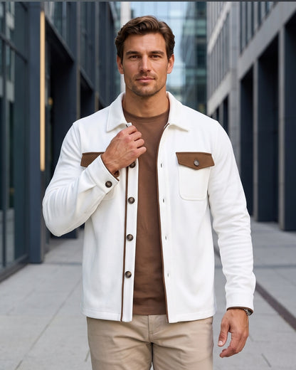 KZZ Men's color-blocked button jacket