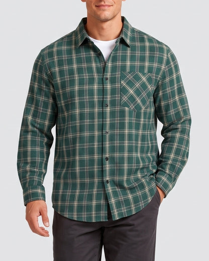 KZZ  Men's plaid flannel shirt jacket
