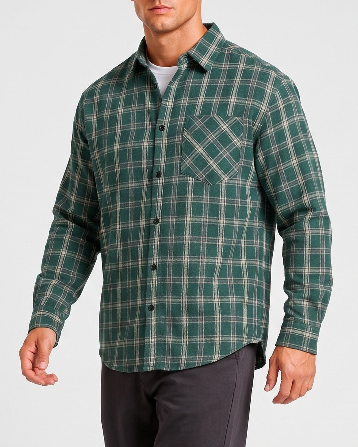 KZZ  Men's plaid flannel shirt jacket