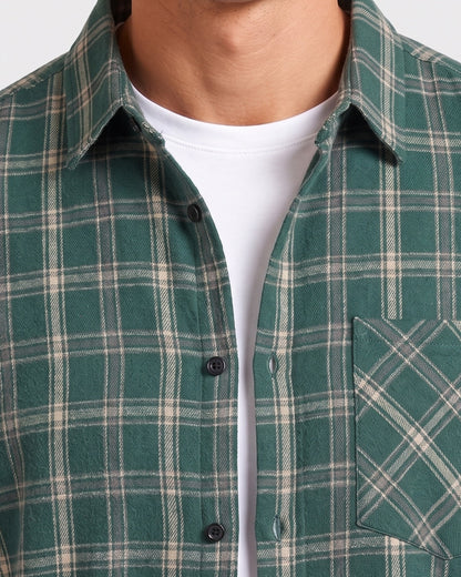 KZZ  Men's plaid flannel shirt jacket