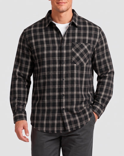 KZZ  Men's plaid flannel shirt jacket