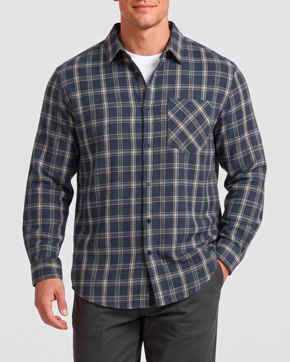 KZZ  Men's plaid flannel shirt jacket