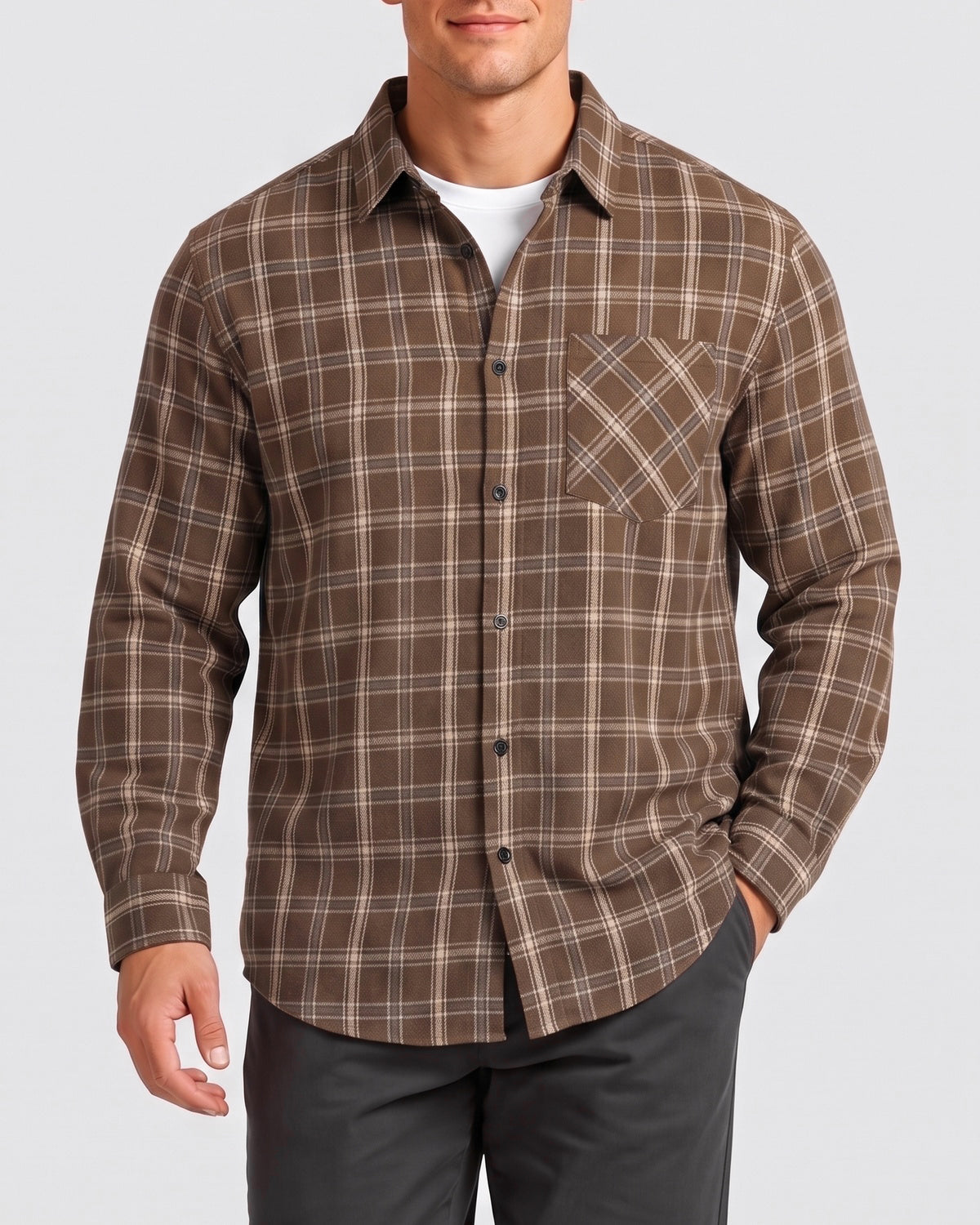 KZZ  Men's plaid flannel shirt jacket