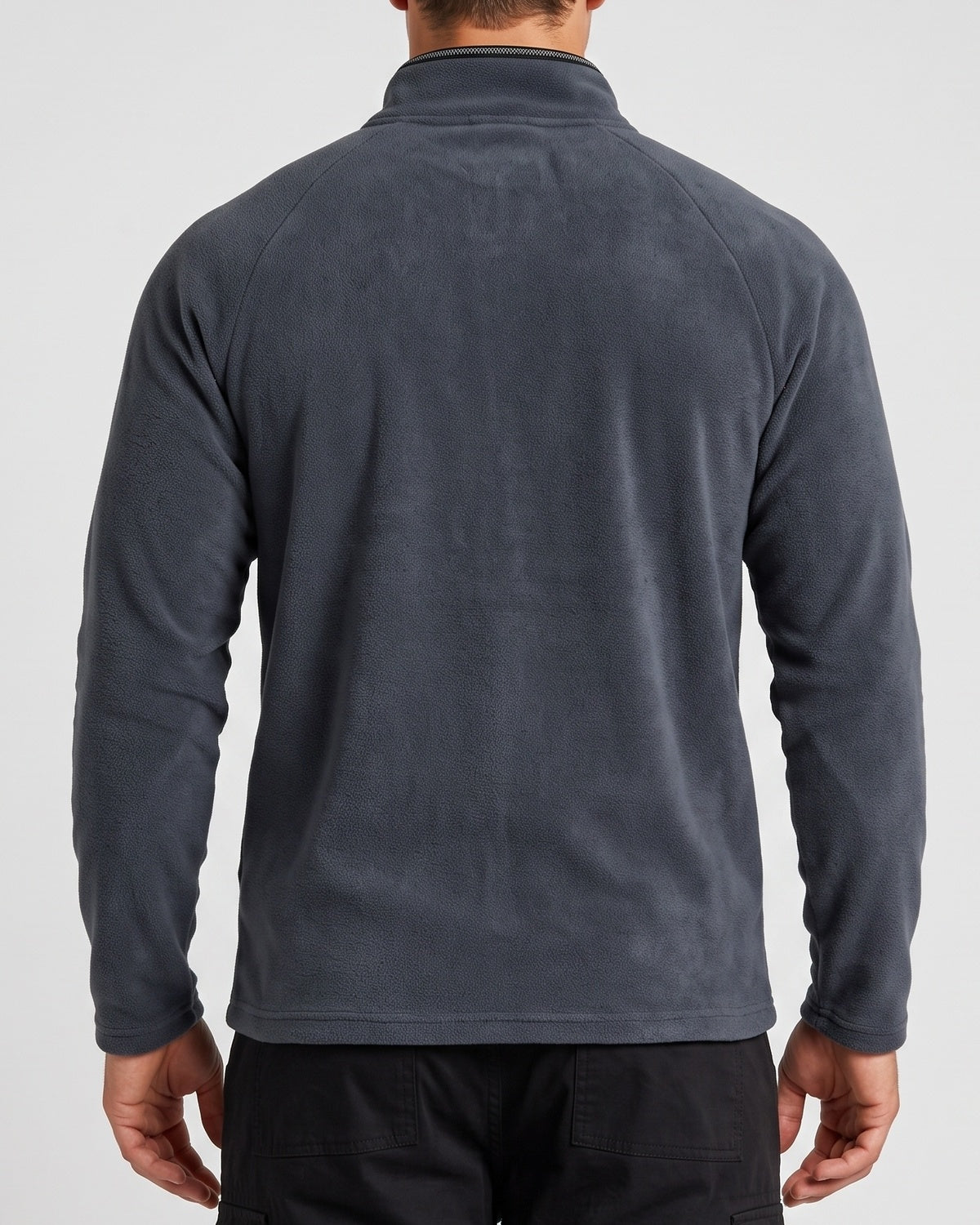 KZZ Men's loose-fitting solid color half-zip warm hoodie