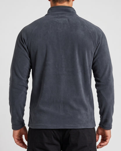 KZZ Men's loose-fitting solid color half-zip warm hoodie