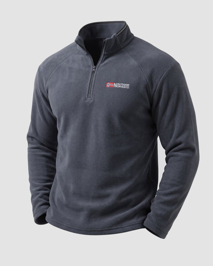 KZZ Men's loose-fitting solid color half-zip warm hoodie