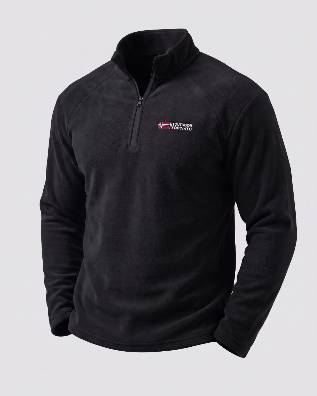 KZZ Men's loose-fitting solid color half-zip warm hoodie