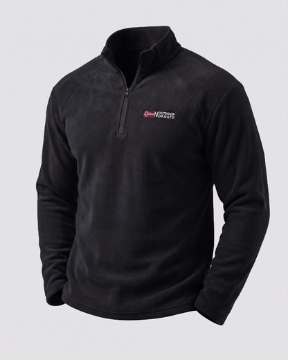 KZZ Men's loose-fitting solid color half-zip warm hoodie