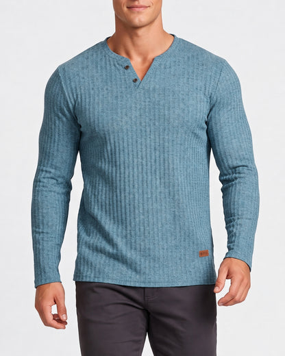 KZZ Long-sleeved men's casual Henry base layer shirt