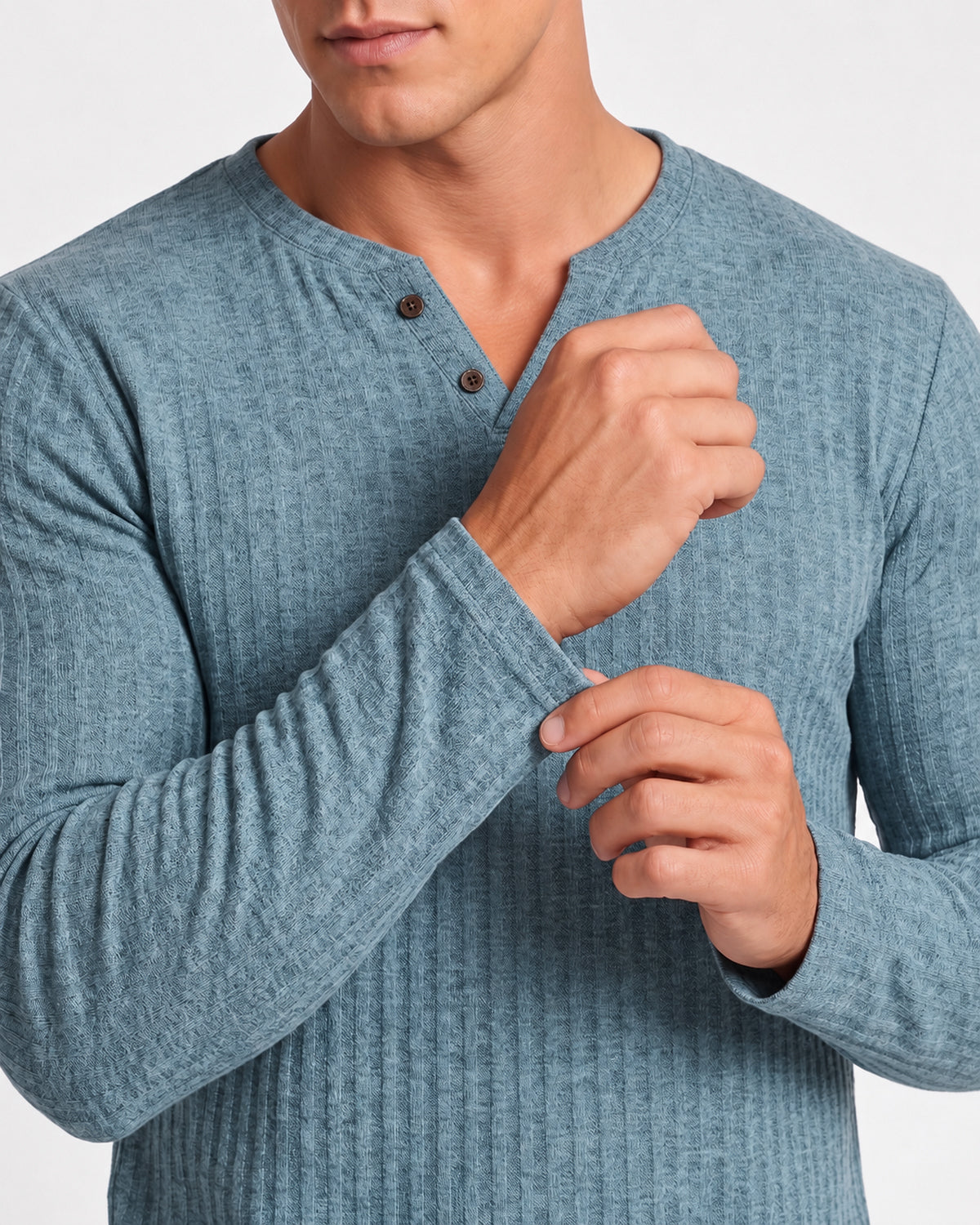 KZZ Long-sleeved men's casual Henry base layer shirt