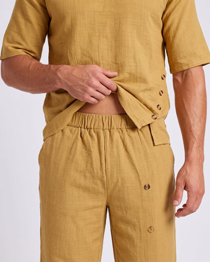 KZZ Men's Casual Button-Up Shirt and Pants Suit