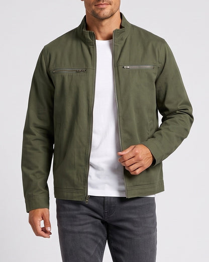 KZZ Men's Retro Loose Long-Sleeved Jacket Casual Work Jacket