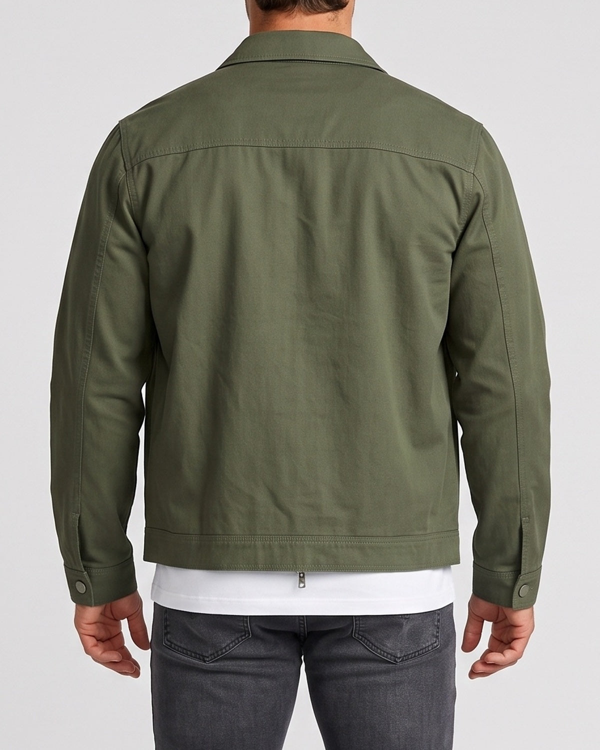 KZZ Men's Retro Loose Long-Sleeved Jacket Casual Work Jacket
