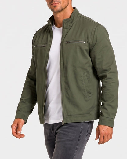 KZZ Men's Retro Loose Long-Sleeved Jacket Casual Work Jacket