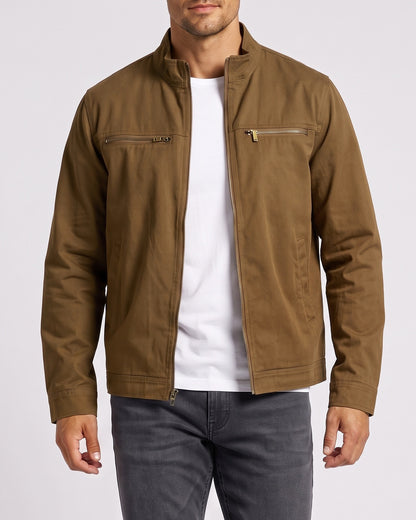 KZZ Men's Retro Loose Long-Sleeved Jacket Casual Work Jacket