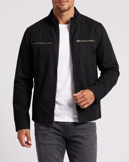 KZZ Men's Retro Loose Long-Sleeved Jacket Casual Work Jacket