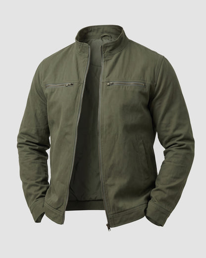 KZZ Men's Retro Loose Long-Sleeved Jacket Casual Work Jacket