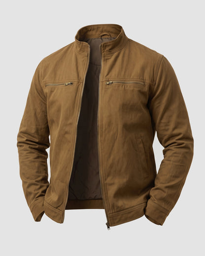 KZZ Men's Retro Loose Long-Sleeved Jacket Casual Work Jacket